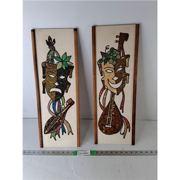 (2) Gravel Wall Art Pieces 24" x 8.75"