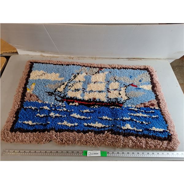 Sailboat Themed Shag Rug 36" x 24"