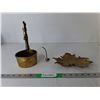 Image 1 : Brass Leaf Tray, Wine Bottle Holder & Ring Holder