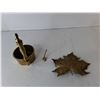 Image 3 : Brass Leaf Tray, Wine Bottle Holder & Ring Holder