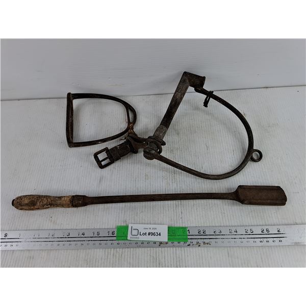 Vintage Horse Stirrup and Dental Tools
