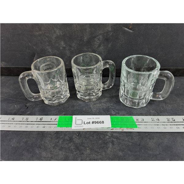 (3) Miniature A&W Glass Mugs