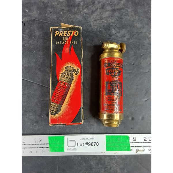 Antique Presto Fire Extinguisher