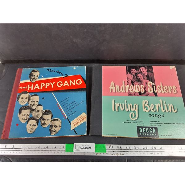 Vintage Its The Happy Gang & Andrew's Sisters Vinyl Records