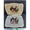 Image 1 : (2) The Queens Silver Jubilee Metal Serving Trays