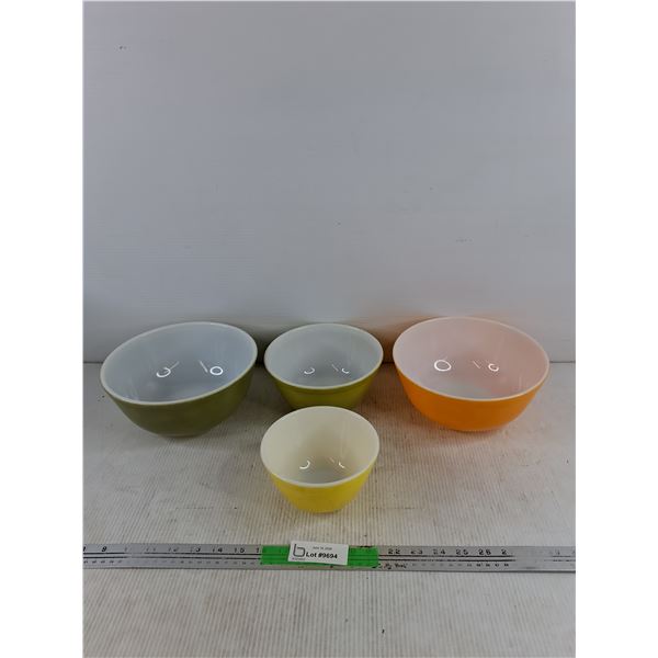 (4) PYREX Milk Glass Bowls