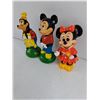 Image 3 : (3) Vintage Disney Hard Plastic Coin Banks-approx. 8"tall