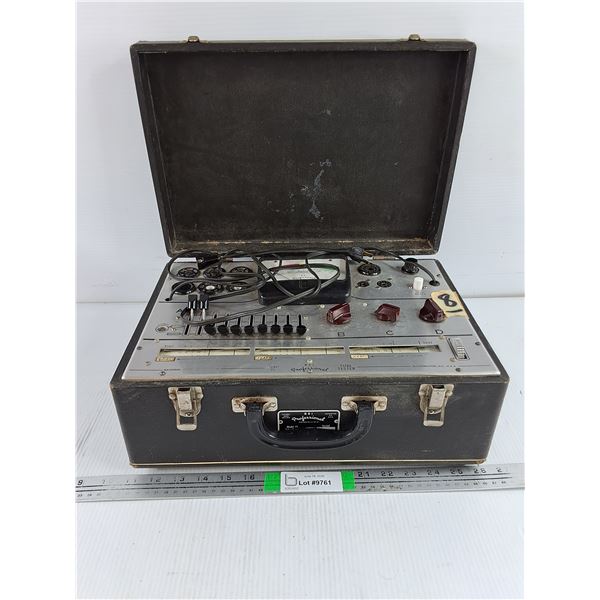Vintage N.R.I. Tube Tester-Features Analog Meters,Sockets and Control Knobs