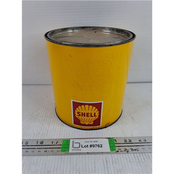 Vintage Shell Metal Grease/Oil Can-has contents-cannot ship