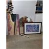 Image 1 : * Dresser Mirror w/Hardware & 2 Wall Decor - 1 Framed - Cannot Ship