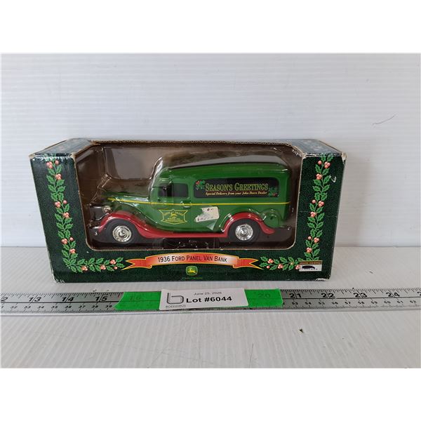 John Deere 1936 Ford Panel Van Bank 1:25 Scale, NIB