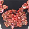 Image 2 : Red Hand-Crafted Mother of Pearl Floral Necklace