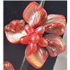 Image 3 : Red Hand-Crafted Mother of Pearl Floral Necklace