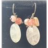 Image 3 : Mother of Pearl and Rose Quartz Necklace with Stamped .925 Earrings