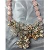 Image 4 : Mother of Pearl and Rose Quartz Necklace with Stamped .925 Earrings