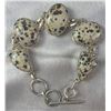 Image 6 : Dalmatian Jasper Jewelry Set in Stamped .925 Sterling Silver