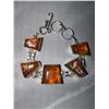 Image 6 : Sterling Silver (.925) Baltic Amber Jewelry Set with Earrings, Necklace, Bracelet, Ring, and Pendant