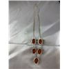 Image 8 : Sterling Silver (.925) Baltic Amber Jewelry Set with Earrings, Necklace, Bracelet, Ring, and Pendant
