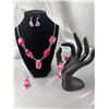 Image 1 : Stamped .925 Botswana Agate Necklace, Earrings, Pendant, and Bracelet Set