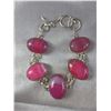 Image 5 : Stamped .925 Botswana Agate Necklace, Earrings, Pendant, and Bracelet Set