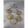 Image 6 : Stamped .925 Jewelry Set with Picture Jasper, Amethyst, and Smoky Topaz