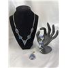 Image 1 : Stamped .925 Sodalite Necklace, Bracelet, and Pendant Set