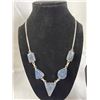 Image 2 : Stamped .925 Sodalite Necklace, Bracelet, and Pendant Set