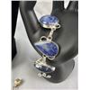 Image 3 : Stamped .925 Sodalite Necklace, Bracelet, and Pendant Set