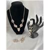 Image 1 : Ocean Jasper Jewelry Set with Stamped .925 Necklace, Bracelet, Earrings, and Pendant