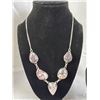 Image 2 : Ocean Jasper Jewelry Set with Stamped .925 Necklace, Bracelet, Earrings, and Pendant