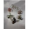 Image 5 : Ocean Jasper Jewelry Set with Stamped .925 Necklace, Bracelet, Earrings, and Pendant