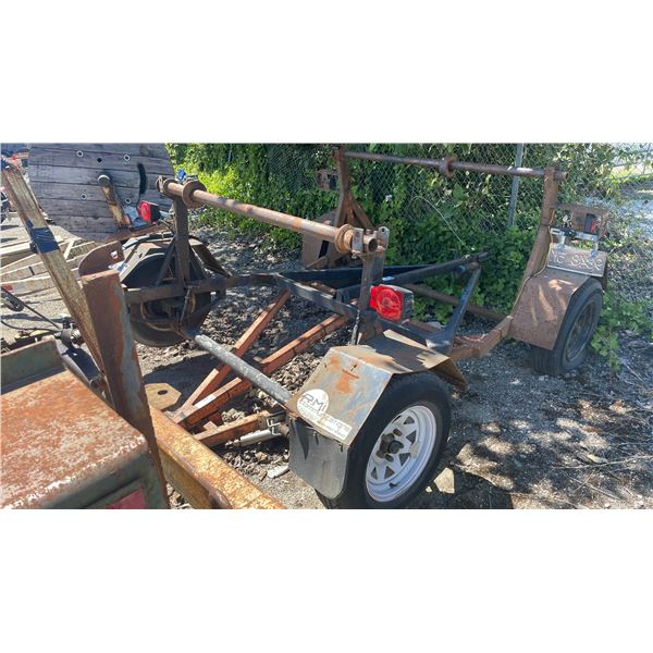 1979 SINGLE AXLE REEL TRAILER, BLACK, VIN NIL,