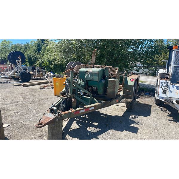 1978 HOGG AND DAVIS INC SINGLE AXLE LINE EQUIPMENT TRAILER, GREEN, VIN 10701282,