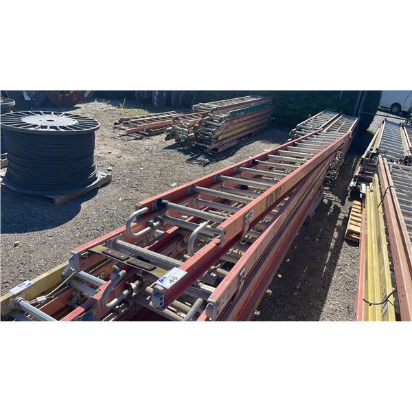 ALLRIGHT 28' ORANGE CARBON FIBER INDUSTRIAL TELECOMMUNICATIONS HOOKING EXTENSION LADDER