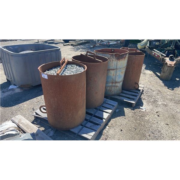 5 HEAVY DUTY METAL CRANE PRODUCT LIFTING BUCKETS *MUST TAKE ALL*