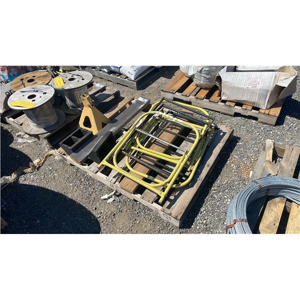 PALLET OF ASSORTED INDUSTRIAL MANHOLE SAFETY RAILINGS