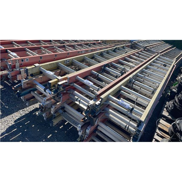 STACK OF ASSORTED 20' INDUSTRIAL TELECOMMUNICATIONS EXTENSION LADDER