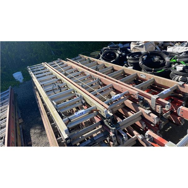 STACK OF ASSORTED 20' INDUSTRIAL TELECOMMUNICATIONS EXTENSION LADDER