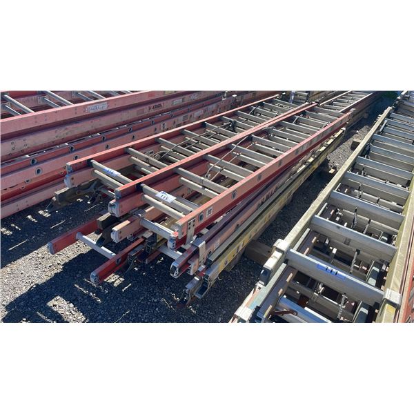 STACK OF ASSORTED 20' INDUSTRIAL TELECOMMUNICATIONS EXTENSION LADDER