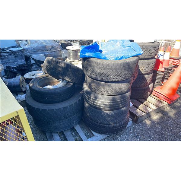 PALLET OF ASSORTED INDUSTRIAL VEHICLE TIRES