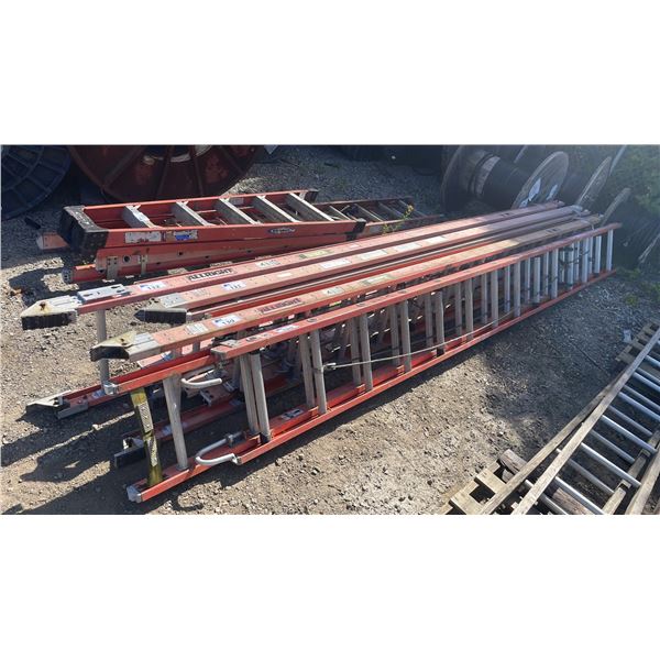 ALLRIGHT 28' ORANGE CARBON FIBER INDUSTRIAL TELECOMMUNICATIONS HOOKING EXTENSION LADDER