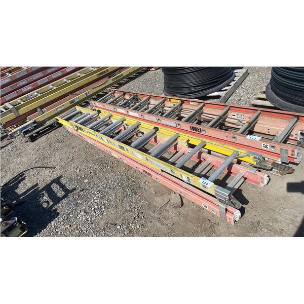 1 ORANGE & 1 YELLOW 20' INDUSTRIAL TELECOMMUNICATIONS EXTENSION LADDERS