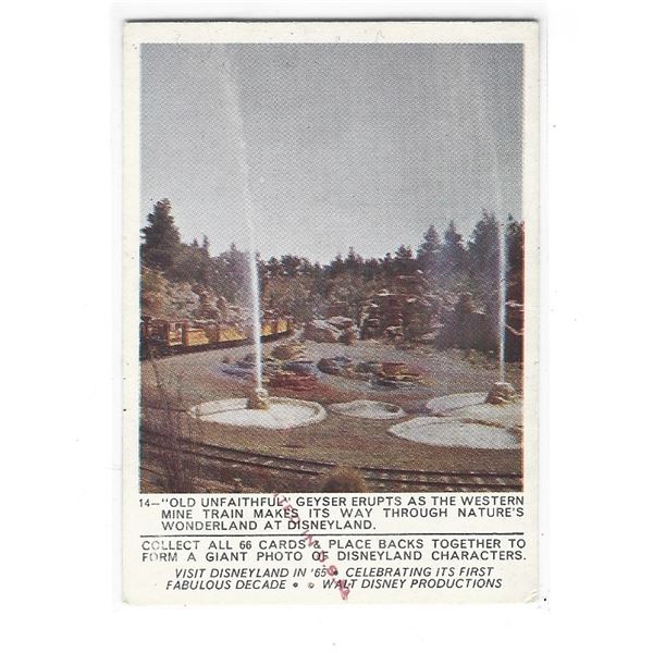 1965 Donruss Disneyland Puzzleback card #14 "Old Faithful"