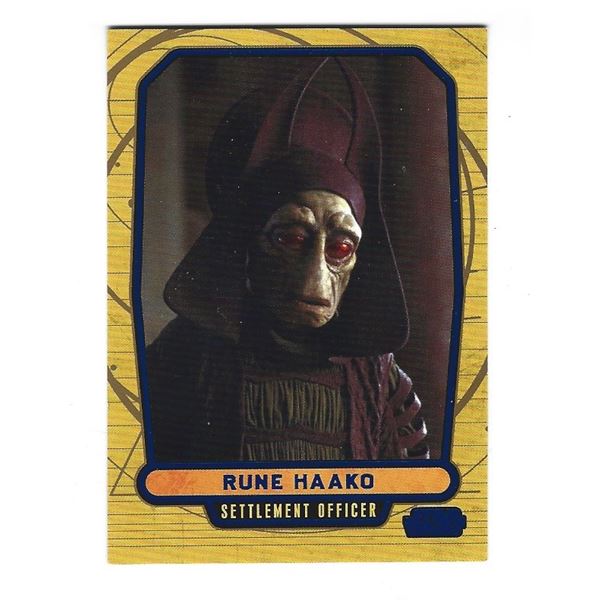2012 Topps Star Wars Galactic Files card #9 Rune Haako Blue #d 343/350