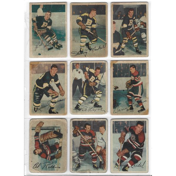 Lot of 9 1953-54 Parkhurst NHL Hockey cards