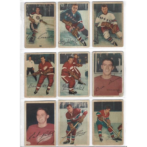 Lot of 9 1953-54 Parkhurst NHL Hockey cards