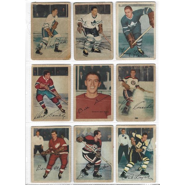Lot of 9 1953-54 Parkhurst NHL Hockey cards