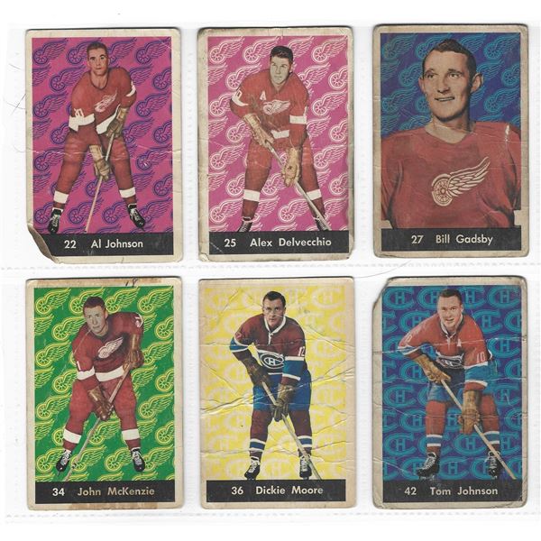 Lot of 6 1961-62 Parkhurst NHL Hockey cards