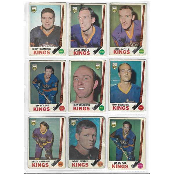Lot of 9 1969-70 O-Pee-Chee NHL Hockey cards