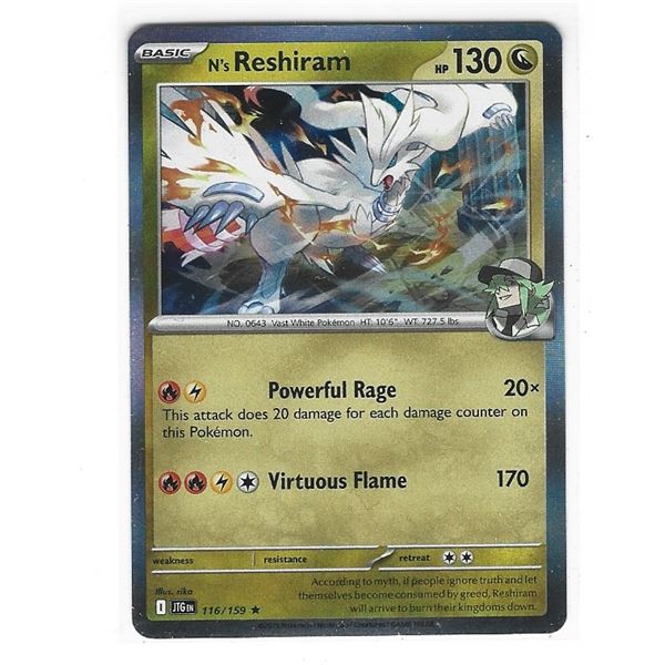Pokemon N's Reshiram Holo Rare 116/159